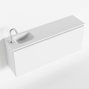 MONDIAZ OLAN 120cm toiletmeubel talc. LEX wastafel talc links 1 kraangat