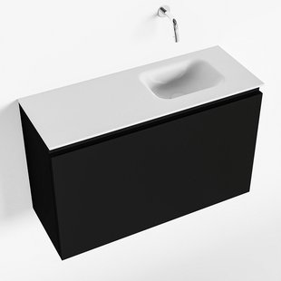 MONDIAZ OLAN 80cm toiletmeubel urban. LEX wastafel talc rechts geen kraangat