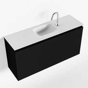 MONDIAZ OLAN 100cm toiletmeubel urban. LEX wastafel talc midden 1 kraangat