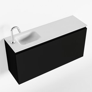 MONDIAZ OLAN 100cm toiletmeubel urban. LEX wastafel talc links 1 kraangat