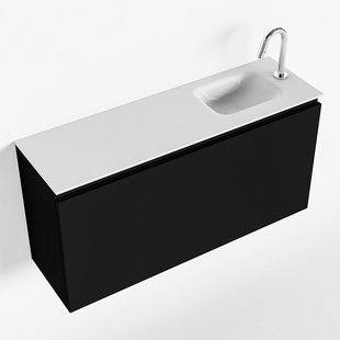 MONDIAZ OLAN 100cm toiletmeubel urban. LEX wastafel talc rechts 1 kraangat