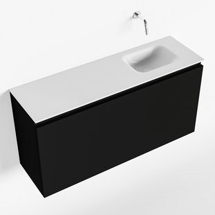 MONDIAZ OLAN 100cm toiletmeubel urban. LEX wastafel talc rechts geen kraangat