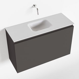 MONDIAZ OLAN 80cm toiletmeubel dark grey. LEX wastafel talc midden geen kraangat MONDIAZ OLAN 80cm toiletmeubel dark grey. LEX wastafel talc midden geen kraangat