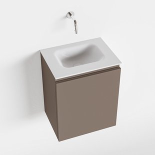 MONDIAZ OLAN 40cm toiletmeubel smoke. LEX wastafel talc midden geen kraangat