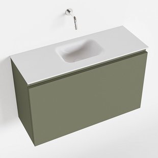 MONDIAZ OLAN 80cm toiletmeubel army. LEX wastafel talc midden geen kraangat