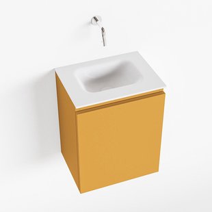 MONDIAZ OLAN 40cm toiletmeubel ocher. LEX wastafel talc midden geen kraangat