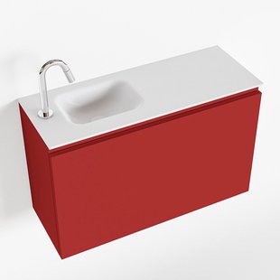 MONDIAZ OLAN 80cm toiletmeubel fire. LEX wastafel talc links 1 kraangat