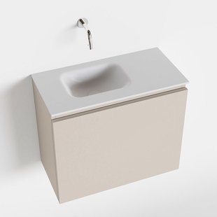 MONDIAZ OLAN 60cm toiletmeubel linen. LEX wastafel talc links geen kraangat