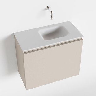 MONDIAZ OLAN 60cm toiletmeubel linen. LEX wastafel talc rechts geen kraangat