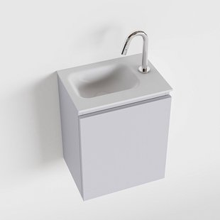 MONDIAZ OLAN 40cm toiletmeubel cale. LEX wastafel talc links 1 kraangat