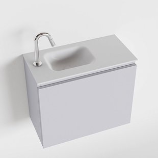 MONDIAZ OLAN 60cm toiletmeubel cale. LEX wastafel talc links 1 kraangat