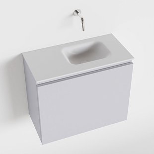 MONDIAZ OLAN 60cm toiletmeubel cale. LEX wastafel talc rechts geen kraangat