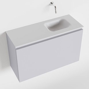 MONDIAZ OLAN 80cm toiletmeubel cale. LEX wastafel talc rechts geen kraangat