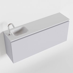 MONDIAZ OLAN 120cm toiletmeubel cale. LEX wastafel talc links 1 kraangat
