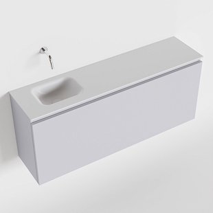 MONDIAZ OLAN 120cm toiletmeubel cale. LEX wastafel talc links geen kraangat