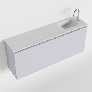 MONDIAZ OLAN 120cm toiletmeubel cale. LEX wastafel talc rechts 1 kraangat