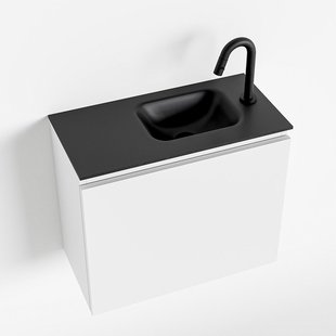 MONDIAZ OLAN 60cm toiletmeubel talc. LEX wastafel urban rechts 1 kraangat