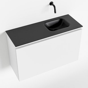 MONDIAZ OLAN 80cm toiletmeubel talc. LEX wastafel urban rechts geen kraangat