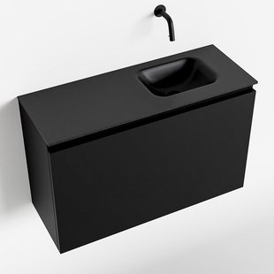 MONDIAZ OLAN 80cm toiletmeubel urban. LEX wastafel urban rechts geen kraangat