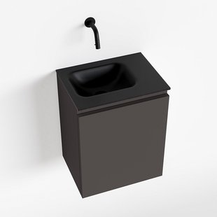 MONDIAZ OLAN 40cm toiletmeubel dark grey. LEX wastafel urban links geen kraangat