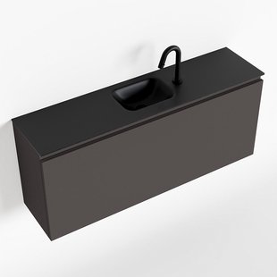MONDIAZ OLAN 120cm toiletmeubel dark grey. LEX wastafel urban midden 1 kraangat