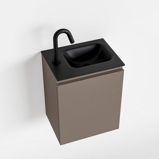 MONDIAZ OLAN 40cm toiletmeubel smoke. LEX wastafel urban rechts 1 kraangat