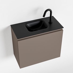 MONDIAZ OLAN 60cm toiletmeubel smoke. LEX wastafel urban midden 1 kraangat