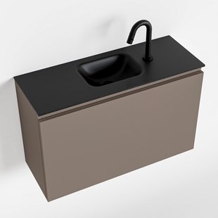 MONDIAZ OLAN 80cm toiletmeubel smoke. LEX wastafel urban midden 1 kraangat