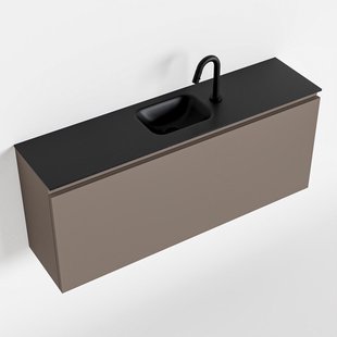 MONDIAZ OLAN 120cm toiletmeubel smoke. LEX wastafel urban midden 1 kraangat