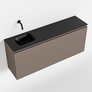 MONDIAZ OLAN 120cm toiletmeubel smoke. LEX wastafel urban links geen kraangat