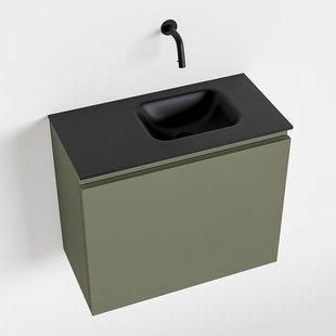 MONDIAZ OLAN 60cm toiletmeubel army. LEX wastafel urban rechts geen kraangat