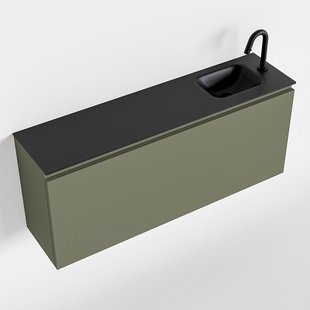 MONDIAZ OLAN 120cm toiletmeubel army. LEX wastafel urban rechts 1 kraangat
