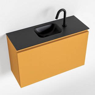 MONDIAZ OLAN 80cm toiletmeubel ocher. LEX wastafel urban midden 1 kraangat