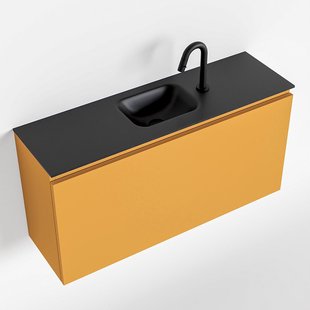 MONDIAZ OLAN 100cm toiletmeubel ocher. LEX wastafel urban midden 1 kraangat