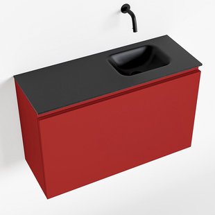 MONDIAZ OLAN 80cm toiletmeubel fire. LEX wastafel urban rechts geen kraangat