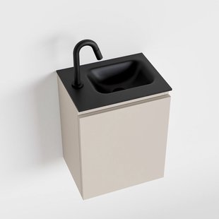 MONDIAZ OLAN 40cm toiletmeubel linen. LEX wastafel urban rechts 1 kraangat