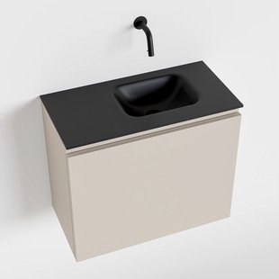 MONDIAZ OLAN 60cm toiletmeubel linen. LEX wastafel urban rechts geen kraangat