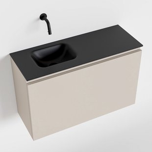 MONDIAZ OLAN 80cm toiletmeubel linen. LEX wastafel urban links geen kraangat