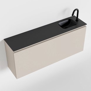 MONDIAZ OLAN 120cm toiletmeubel linen. LEX wastafel urban rechts 1 kraangat