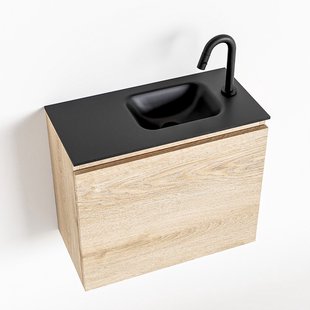 MONDIAZ OLAN 60cm toiletmeubel washed_oak. LEX wastafel urban rechts 1 kraangat