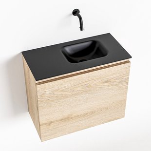 MONDIAZ OLAN 60cm toiletmeubel washed_oak. LEX wastafel urban rechts geen kraangat