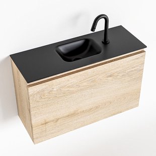 MONDIAZ OLAN 80cm toiletmeubel washed_oak. LEX wastafel urban midden 1 kraangat