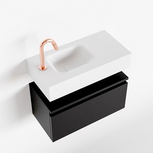 MONDIAZ ANDOR 60cm toiletmeubel urban. LEX 60cm wastafel talc links 1 kraangat