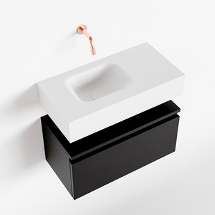 MONDIAZ ANDOR 60cm toiletmeubel urban. LEX 60cm wastafel talc links geen kraangat