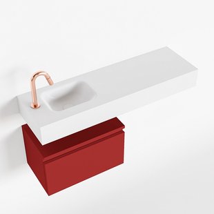 MONDIAZ ANDOR 50cm toiletmeubel fire. LEX 100cm wastafel talc links 1 kraangat MONDIAZ ANDOR 50cm toiletmeubel fire. LEX 100cm wastafel talc links 1 kraangat