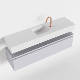 MONDIAZ ANDOR 120cm toiletmeubel cale. LEX 120cm wastafel talc midden 1 kraangat