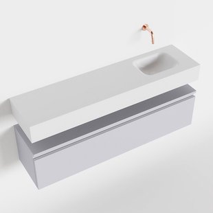 MONDIAZ ANDOR 120cm toiletmeubel cale. LEX 120cm wastafel talc rechts geen kraangat