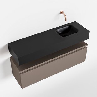 MONDIAZ ANDOR 100cm toiletmeubel smoke. LEX 100cm wastafel urban rechts geen kraangat
