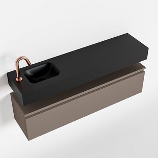 MONDIAZ ANDOR 120cm toiletmeubel smoke. LEX 120cm wastafel urban links 1 kraangat