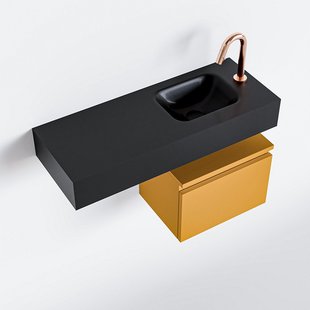 MONDIAZ ANDOR 40cm toiletmeubel ocher. LEX 80cm wastafel urban rechts 1 kraangat